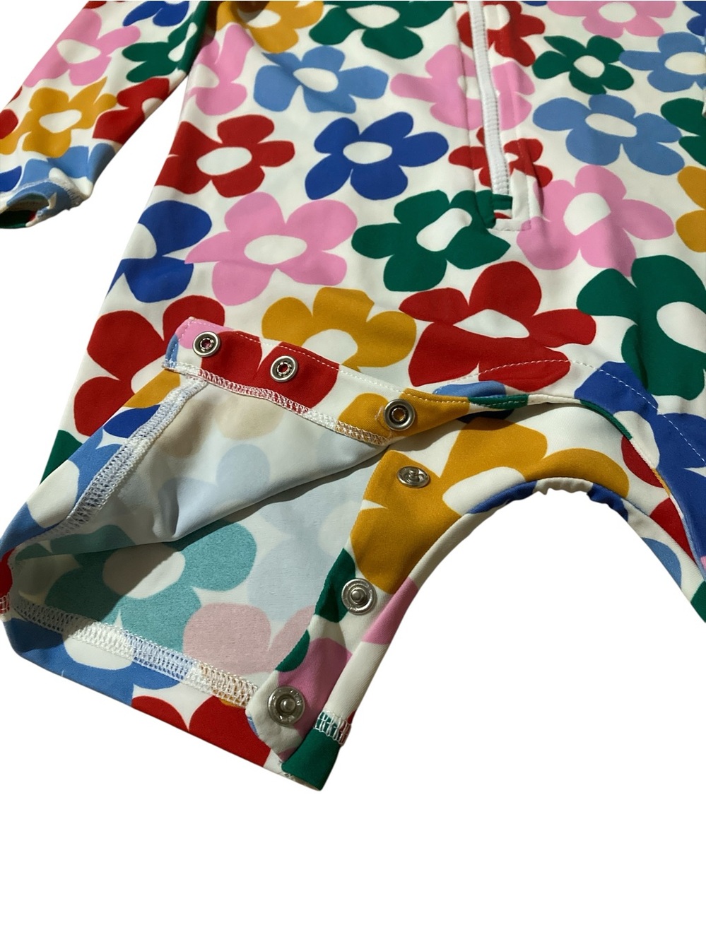 Hanna Andersson Multicolor Floral Zip-Front Rash Guard One-Piece - Picture 3 of 7